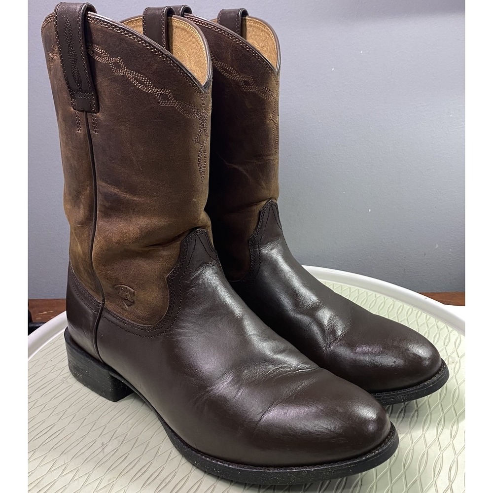 Ariat Men's‎ Heritage Roper Leather Western Cowboy Riding Boots Brown Sz.9.5D